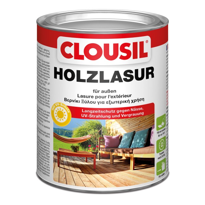 Clousil Holzlasur, Farbe: farblos, Gebinde: 0,75 ltr.